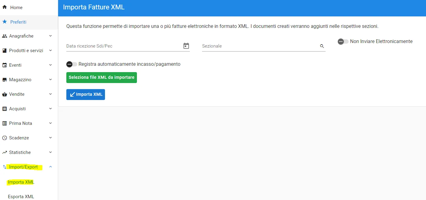 importa file xml da p7m