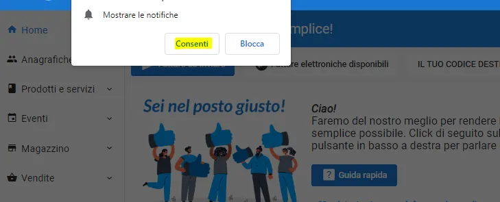 come abilitare notifiche push