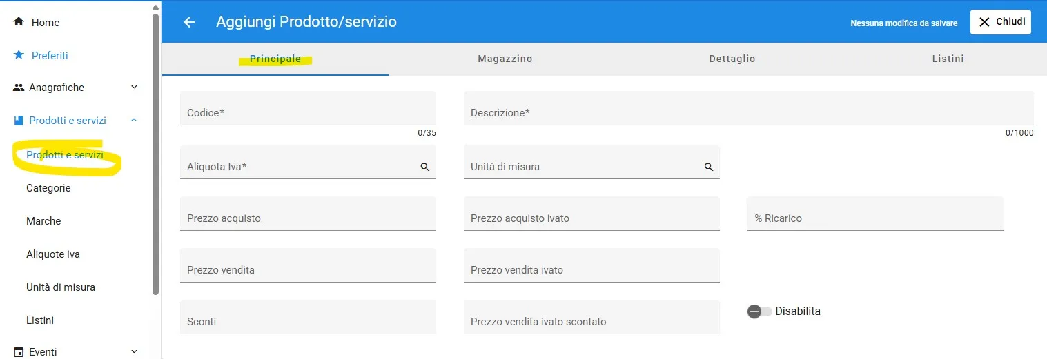 come aggiungere articolo gestionale