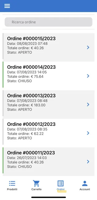 app ordini elenco