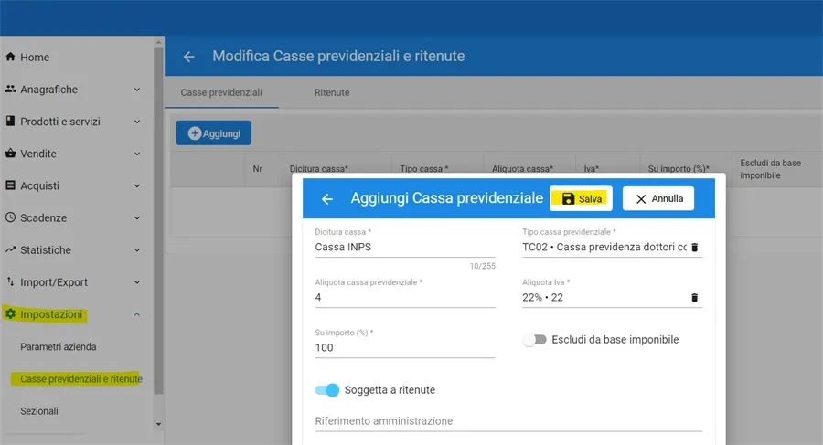 Cassa previdenziale in fattura