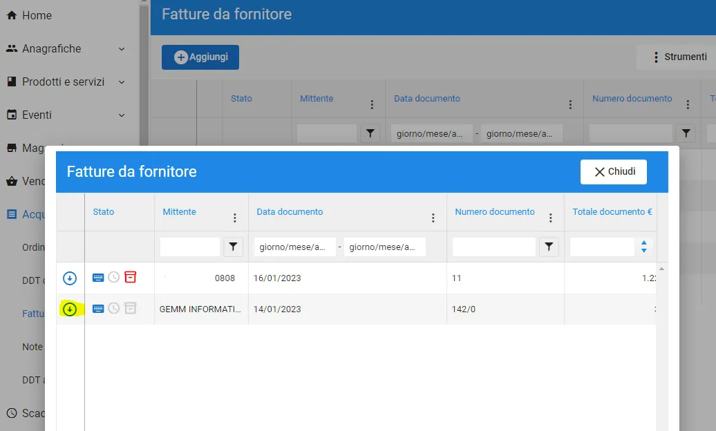 Inserisci copia di cortesia fattura