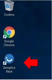 Icona software semplice su desktop