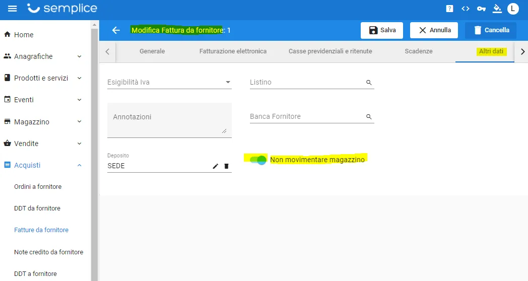 come non movimentare il magazzino