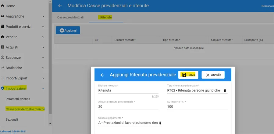 ritenuta previdenziale