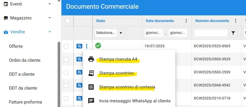 stampa scontrino elettronico agenzia entrate
